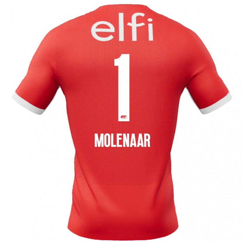 Danxen Kinderen Finn Molenaar #1 Rood Wit Thuisshirt Thuistenue 2024/25 T-Shirt