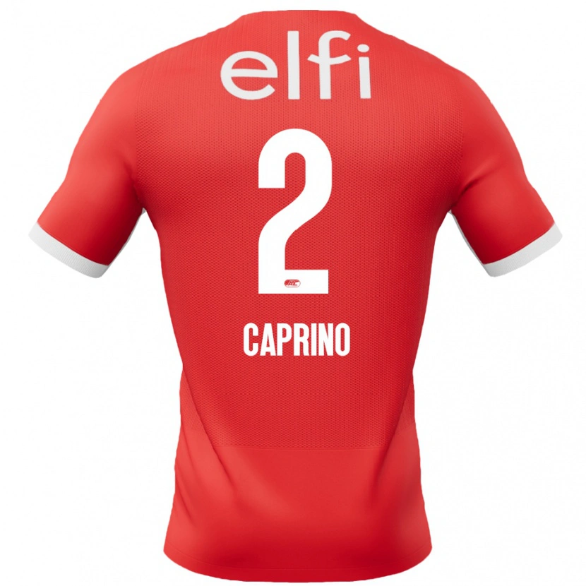 Danxen Kinderen Ginia Caprino #2 Rood Wit Thuisshirt Thuistenue 2024/25 T-Shirt