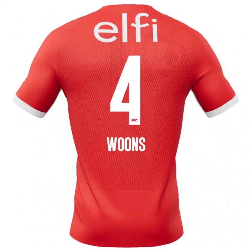 Danxen Kinderen Karlijn Woons #4 Rood Wit Thuisshirt Thuistenue 2024/25 T-Shirt