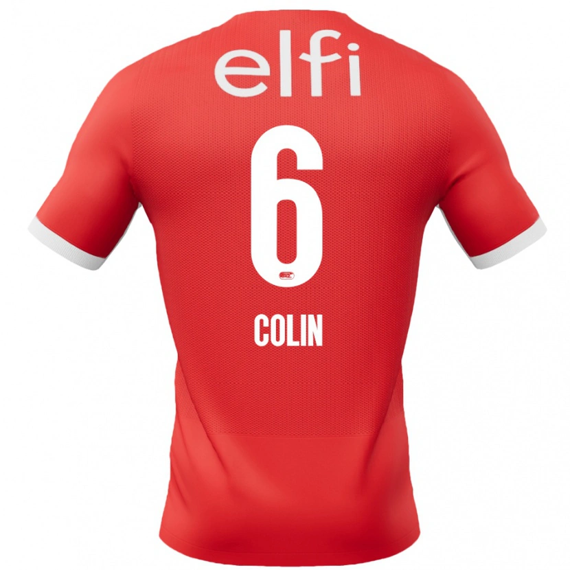 Danxen Kinderen Isa Colin #6 Rood Wit Thuisshirt Thuistenue 2024/25 T-Shirt