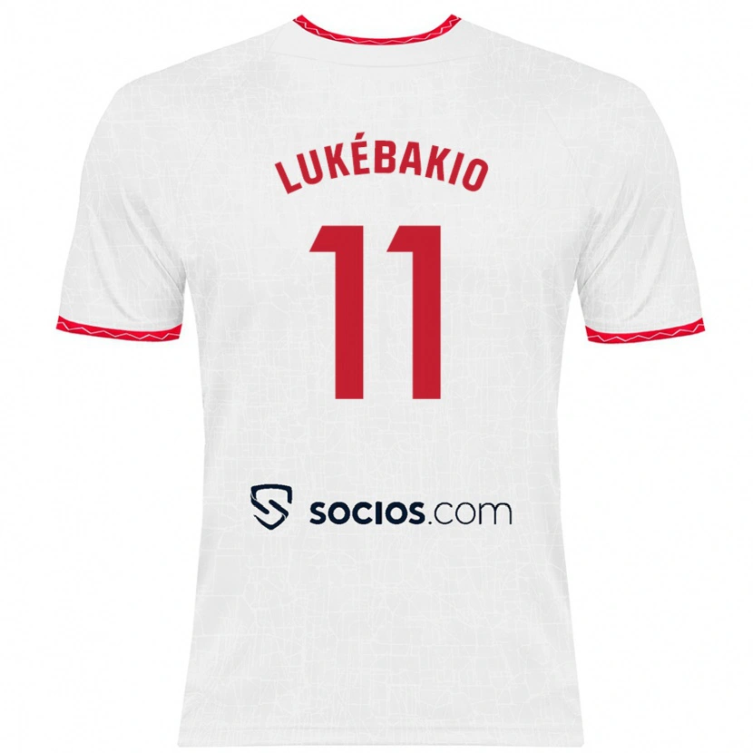 Danxen Kinderen Dodi Lukébakio #11 Wit Rood Thuisshirt Thuistenue 2024/25 T-Shirt