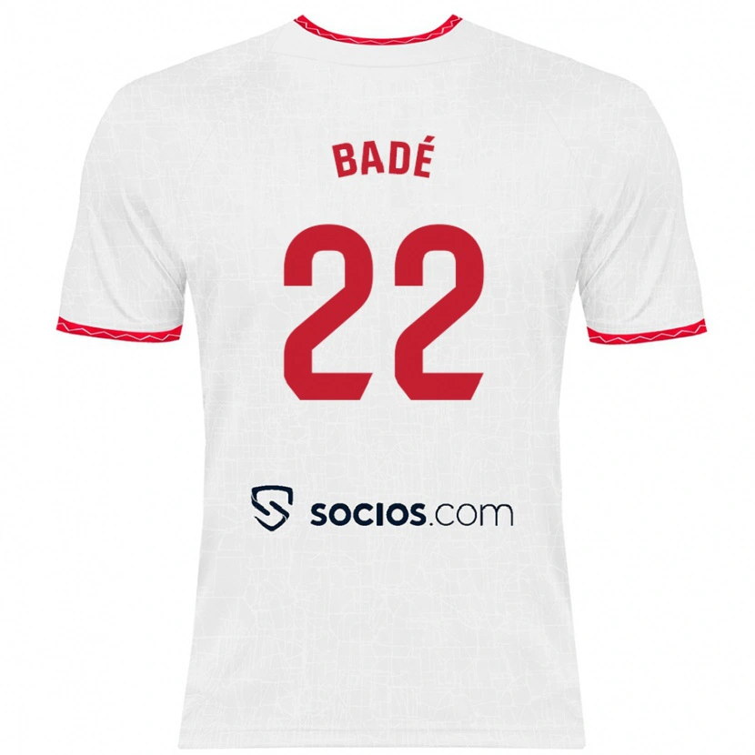 Danxen Kinderen Loïc Badé #22 Wit Rood Thuisshirt Thuistenue 2024/25 T-Shirt