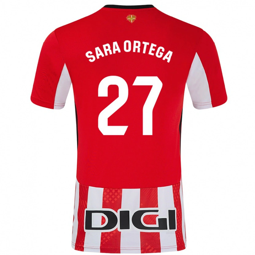 Danxen Kinderen Sara Ortega Ruiz #27 Rood Wit Thuisshirt Thuistenue 2024/25 T-Shirt
