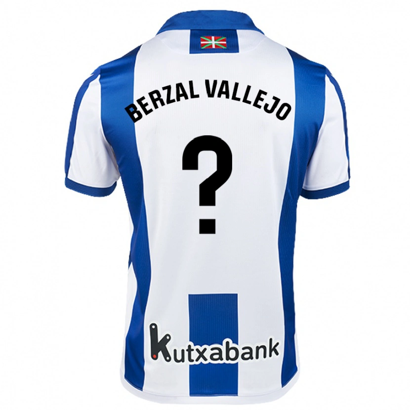 Danxen Kinderen Asier Berzal #0 Wit Blauw Thuisshirt Thuistenue 2024/25 T-Shirt