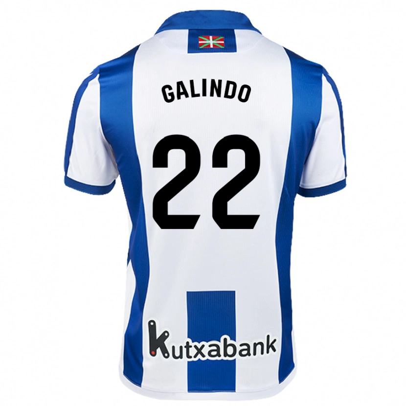 Danxen Kinderen Iker Galindo #22 Wit Blauw Thuisshirt Thuistenue 2024/25 T-Shirt