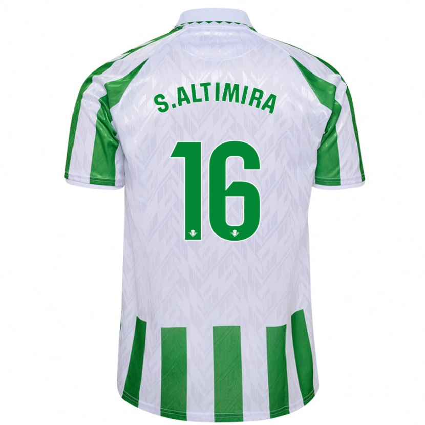 Danxen Kinderen Sergi Altimira #16 Groen Witte Strepen Thuisshirt Thuistenue 2024/25 T-Shirt