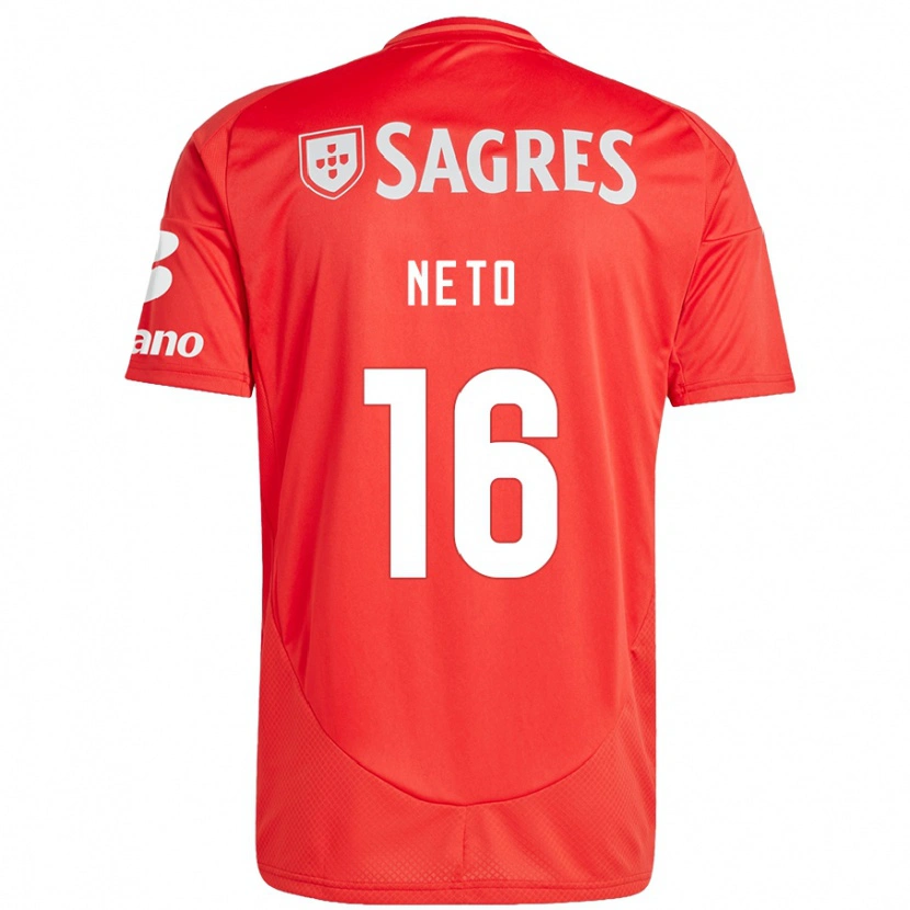 Danxen Kinderen Martim Neto #16 Rood Wit Thuisshirt Thuistenue 2024/25 T-Shirt