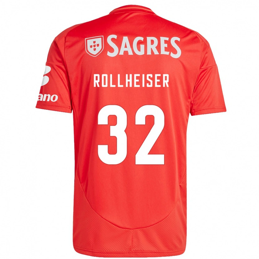 Danxen Kinderen Benjamín Rollheiser #32 Rood Wit Thuisshirt Thuistenue 2024/25 T-Shirt
