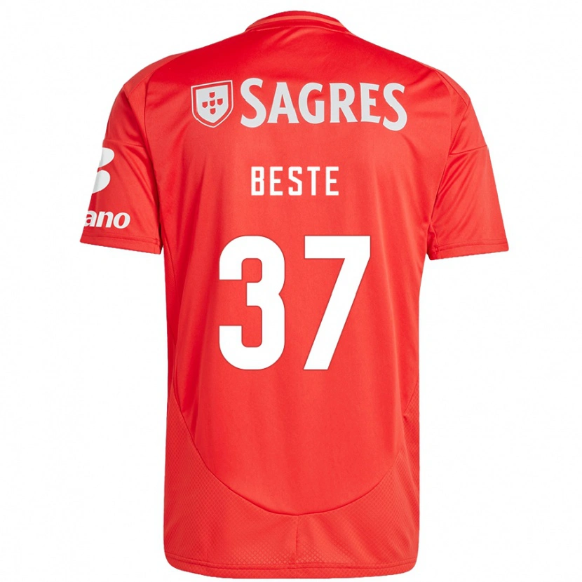 Danxen Kinderen Jan-Niklas Beste #37 Rood Wit Thuisshirt Thuistenue 2024/25 T-Shirt