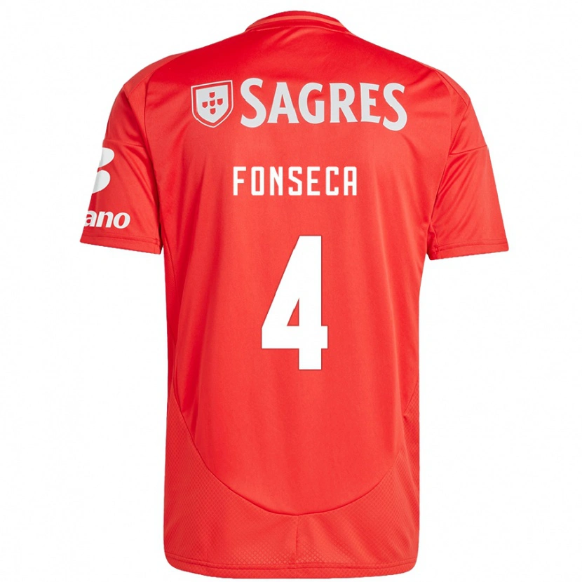 Danxen Kinderen João Fonseca #4 Rood Wit Thuisshirt Thuistenue 2024/25 T-Shirt