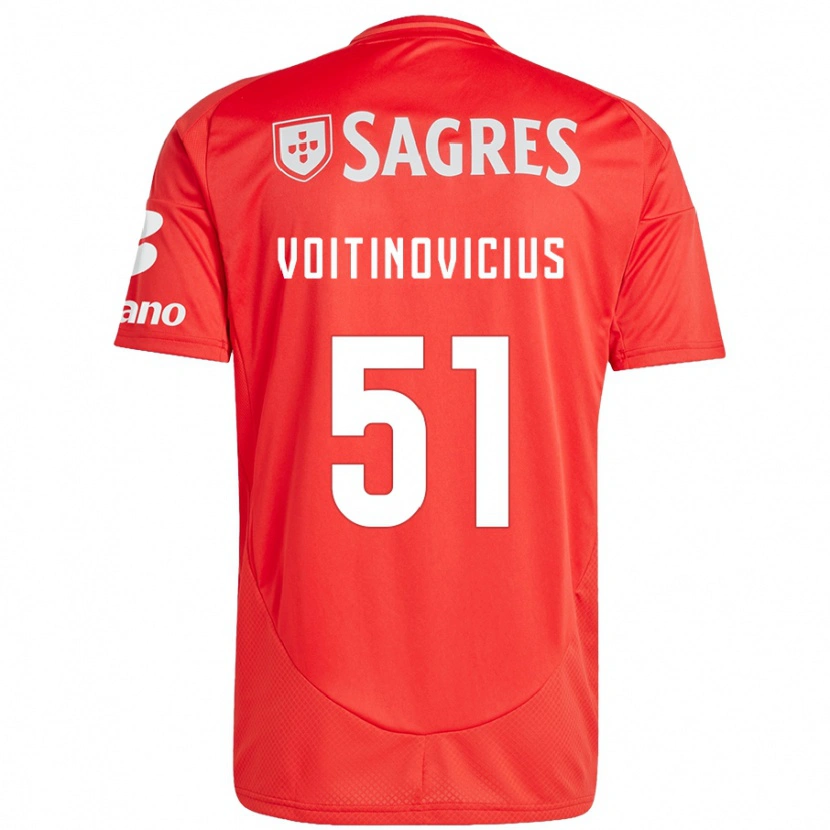 Danxen Kinderen Arnas Voitinovicius #51 Rood Wit Thuisshirt Thuistenue 2024/25 T-Shirt