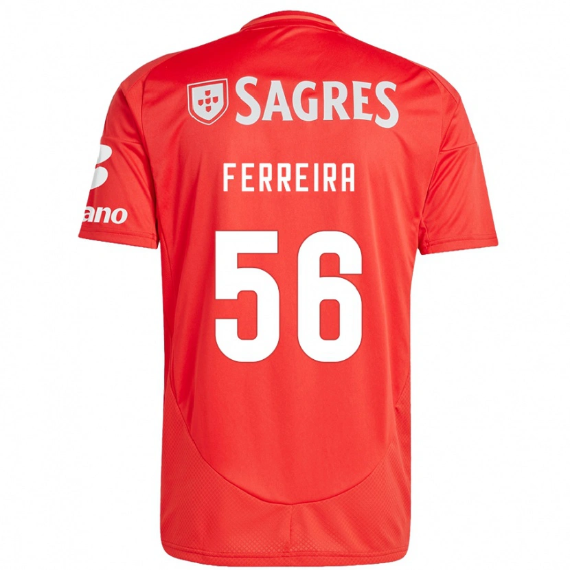 Danxen Kinderen Martim Ferreira #56 Rood Wit Thuisshirt Thuistenue 2024/25 T-Shirt
