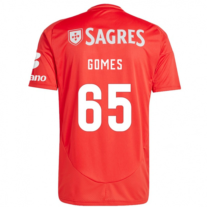 Danxen Kinderen André Gomes #65 Rood Wit Thuisshirt Thuistenue 2024/25 T-Shirt
