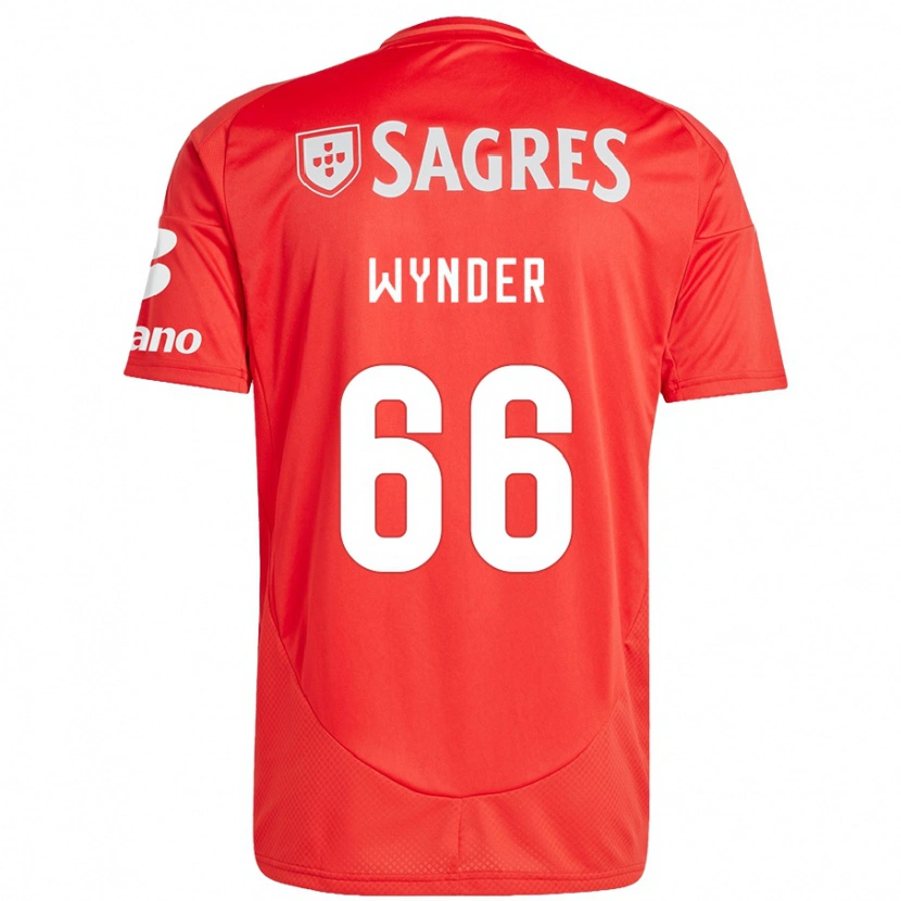 Danxen Kinderen Joshua Wynder #66 Rood Wit Thuisshirt Thuistenue 2024/25 T-Shirt
