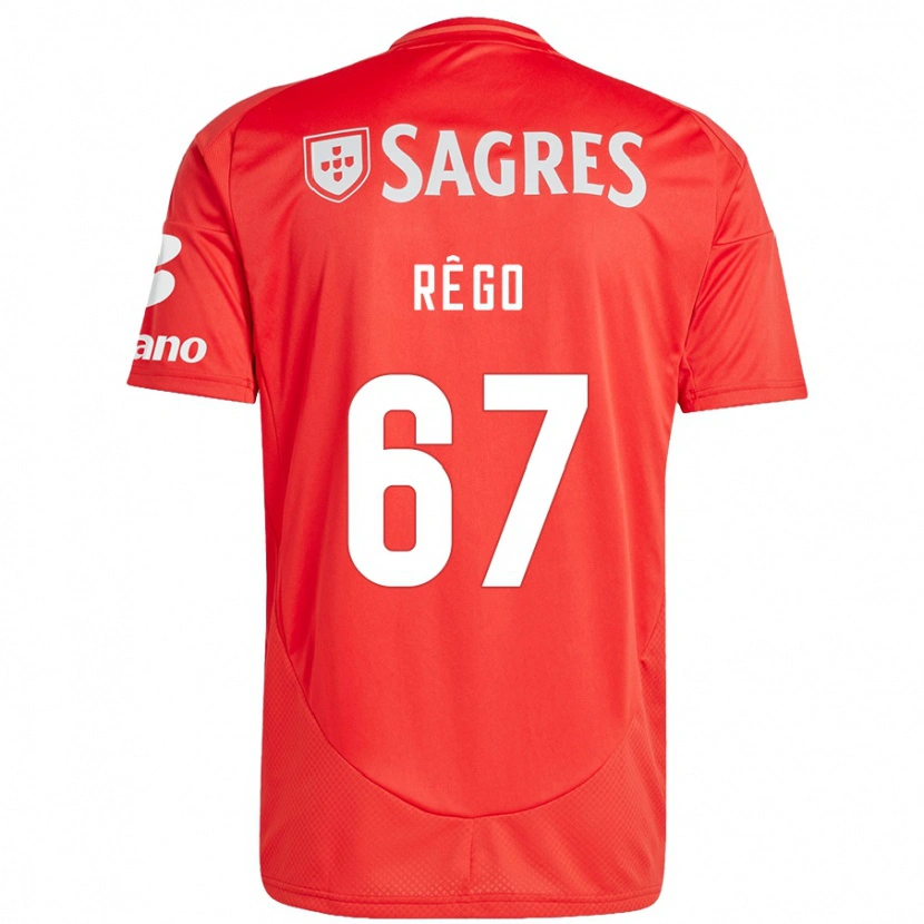 Danxen Kinderen Rodrigo Rêgo #67 Rood Wit Thuisshirt Thuistenue 2024/25 T-Shirt