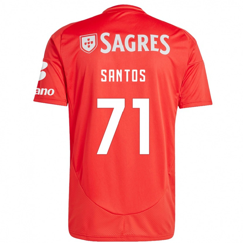 Danxen Kinderen Leandro Santos #71 Rood Wit Thuisshirt Thuistenue 2024/25 T-Shirt