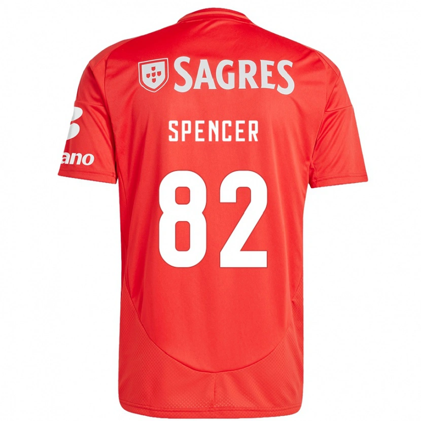Danxen Kinderen Diogo Spencer #82 Rood Wit Thuisshirt Thuistenue 2024/25 T-Shirt