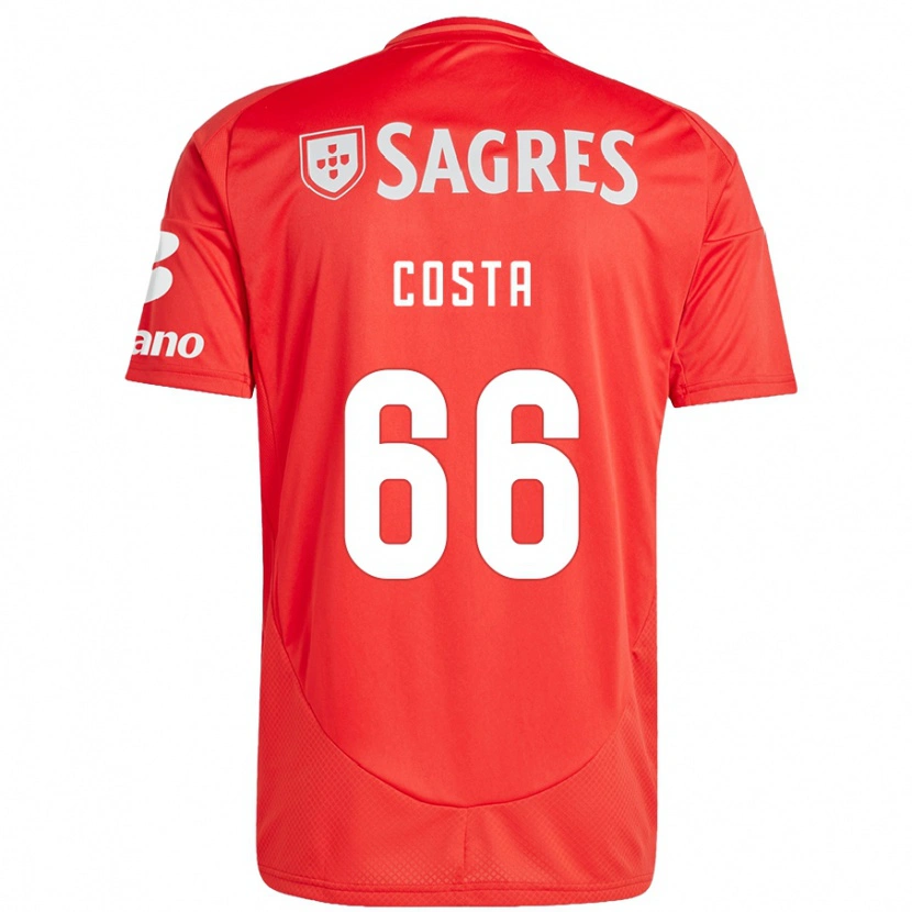 Danxen Kinderen Rute Costa #66 Rood Wit Thuisshirt Thuistenue 2024/25 T-Shirt