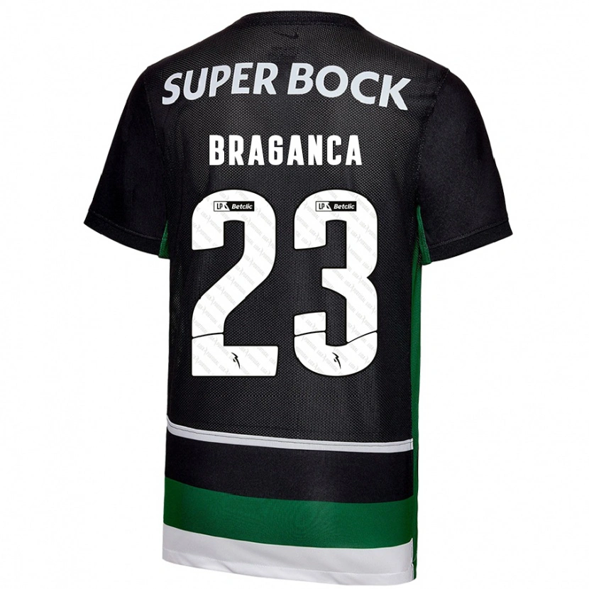 Danxen Kinderen Daniel Bragança #23 Zwart Wit Groen Thuisshirt Thuistenue 2024/25 T-Shirt