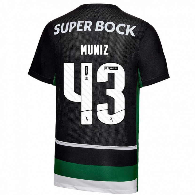 Danxen Kinderen João Muniz #43 Zwart Wit Groen Thuisshirt Thuistenue 2024/25 T-Shirt