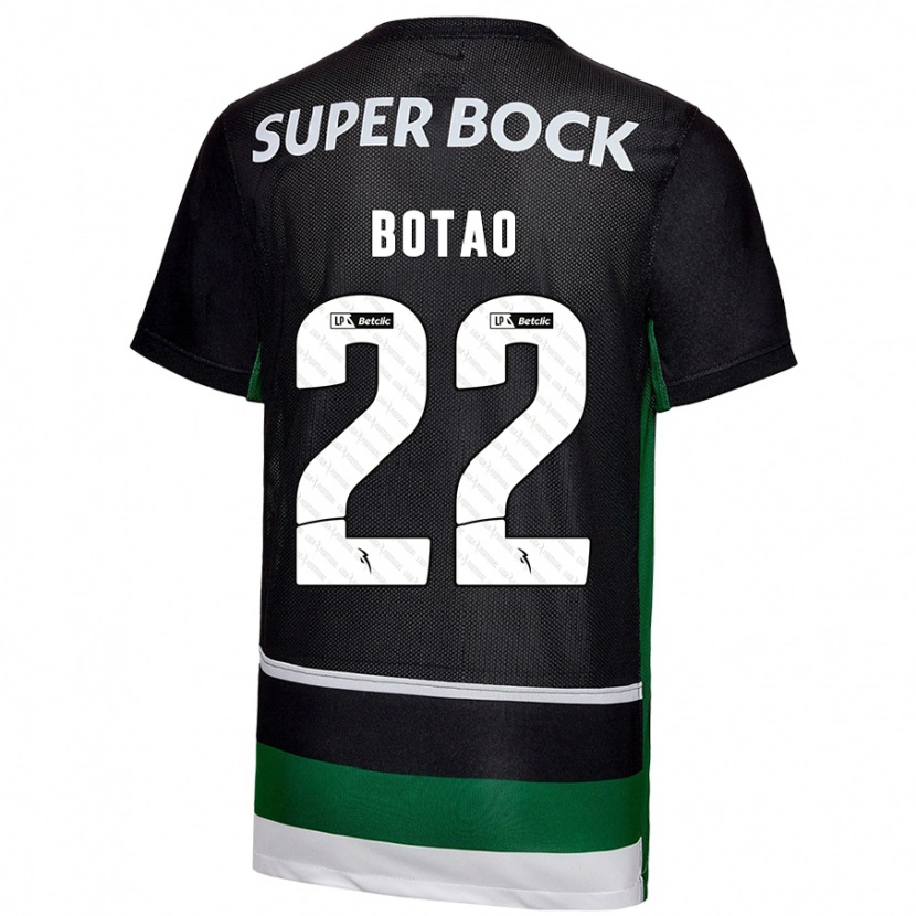 Danxen Kinderen Martim Botão #22 Zwart Wit Groen Thuisshirt Thuistenue 2024/25 T-Shirt