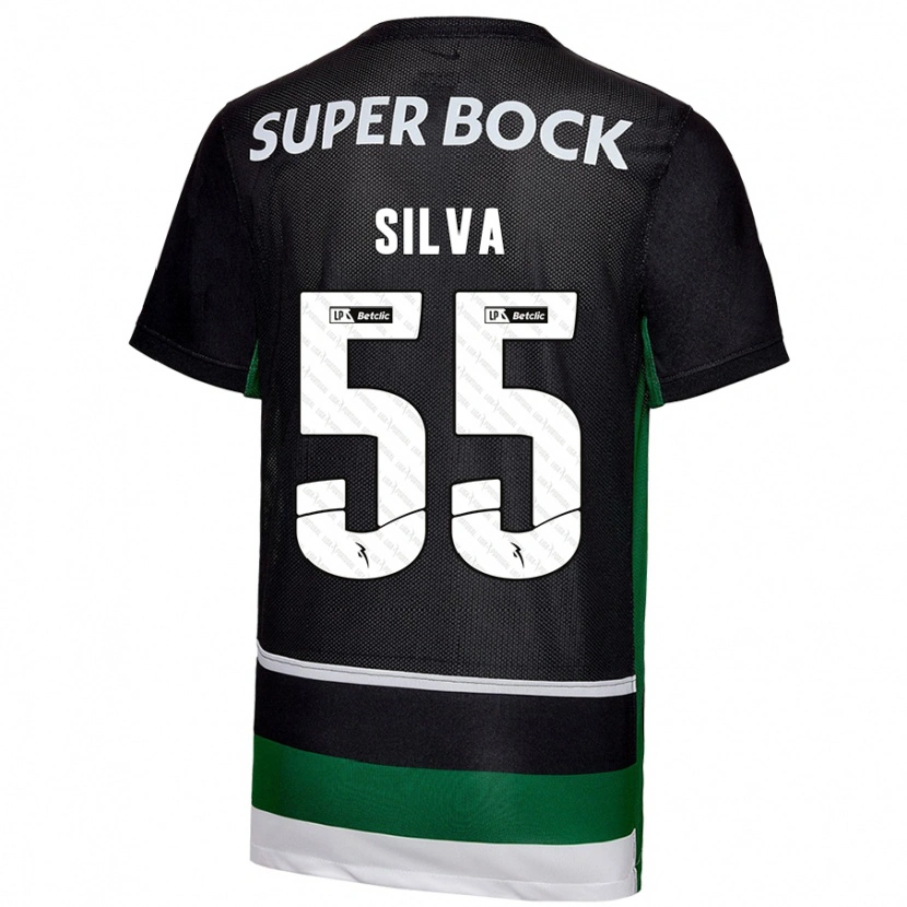 Danxen Kinderen José Silva #55 Zwart Wit Groen Thuisshirt Thuistenue 2024/25 T-Shirt