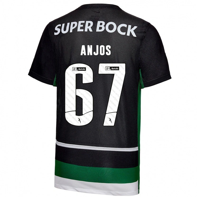 Danxen Kinderen Lucas Anjos #67 Zwart Wit Groen Thuisshirt Thuistenue 2024/25 T-Shirt