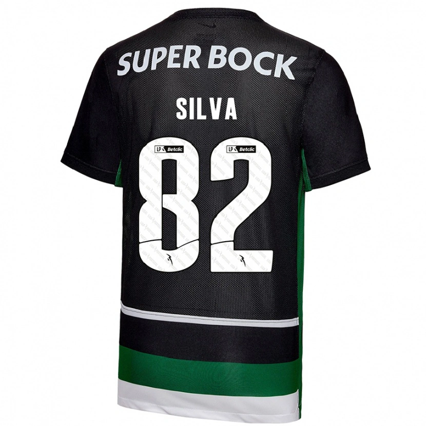Danxen Kinderen Gabriel Silva #82 Zwart Wit Groen Thuisshirt Thuistenue 2024/25 T-Shirt