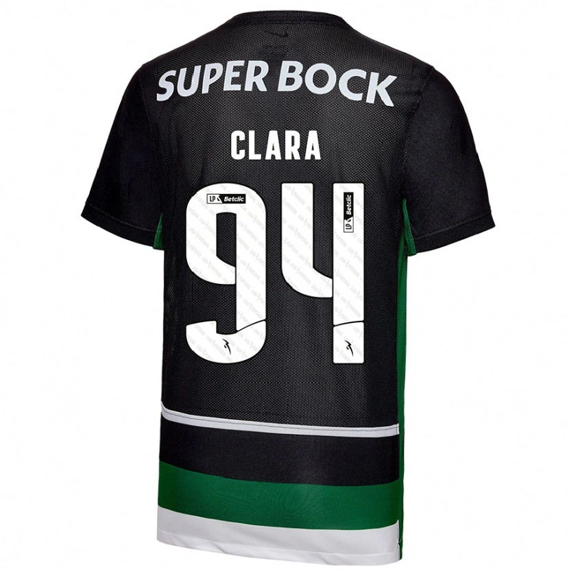 Danxen Kinderen Diogo Clara #94 Zwart Wit Groen Thuisshirt Thuistenue 2024/25 T-Shirt