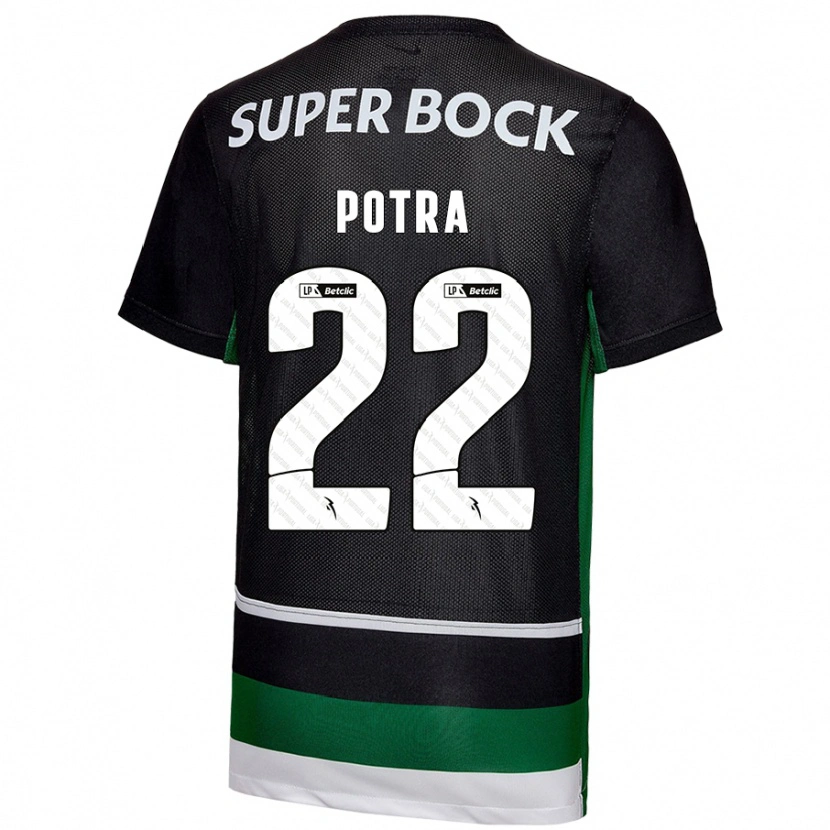 Danxen Kinderen Catarina Sofia Branco Potra #22 Zwart Wit Groen Thuisshirt Thuistenue 2024/25 T-Shirt