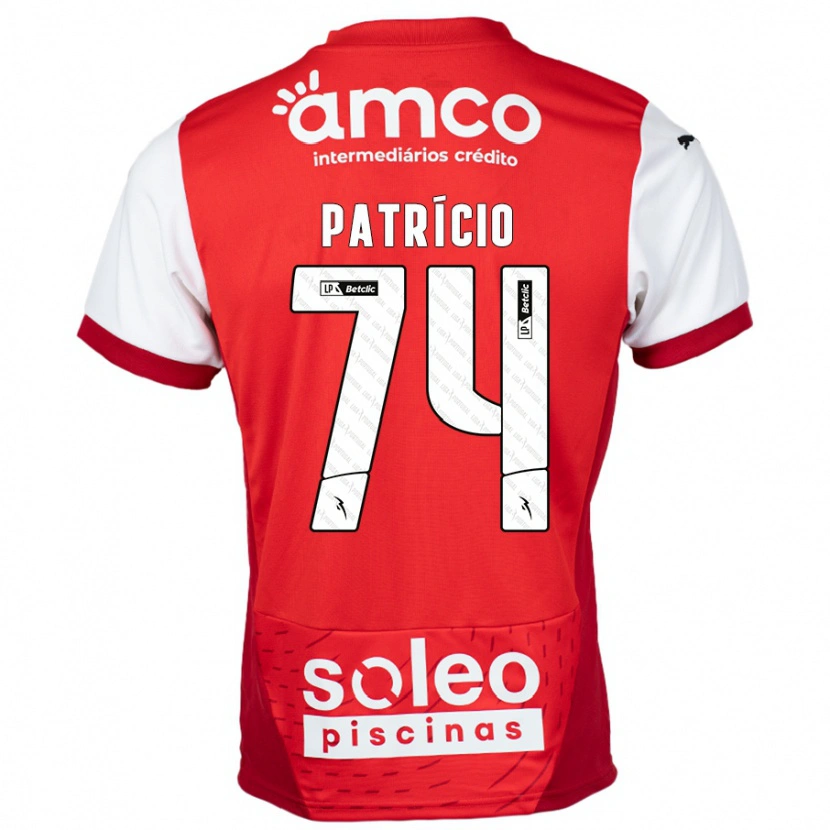 Danxen Kinderen Nuno Patrício #74 Rood Wit Thuisshirt Thuistenue 2024/25 T-Shirt