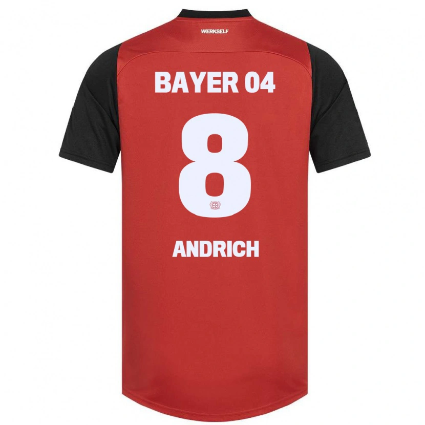 Danxen Kinderen Robert Andrich #8 Rood Zwart Thuisshirt Thuistenue 2024/25 T-Shirt