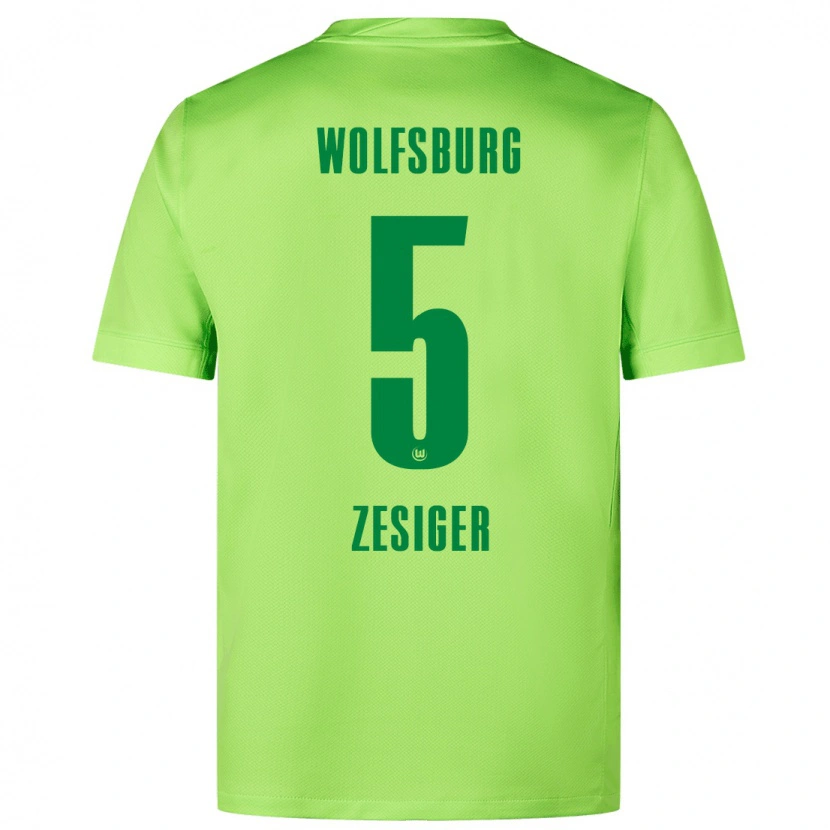 Danxen Kinderen Cédric Zesiger #5 Fluorescerend Groen Thuisshirt Thuistenue 2024/25 T-Shirt