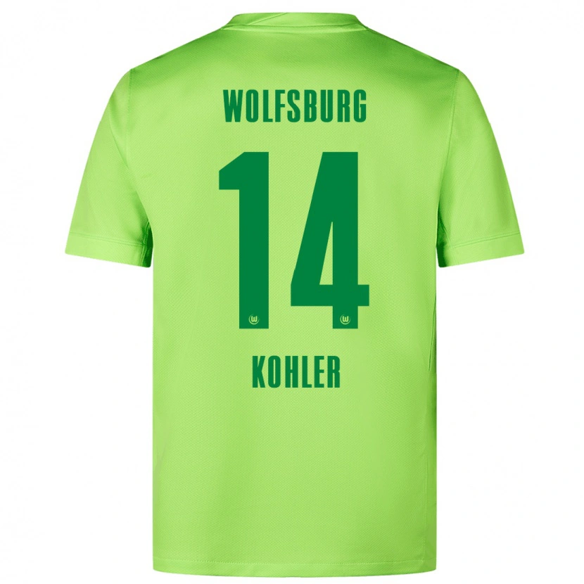 Danxen Kinderen Leonard Köhler #14 Fluorescerend Groen Thuisshirt Thuistenue 2024/25 T-Shirt