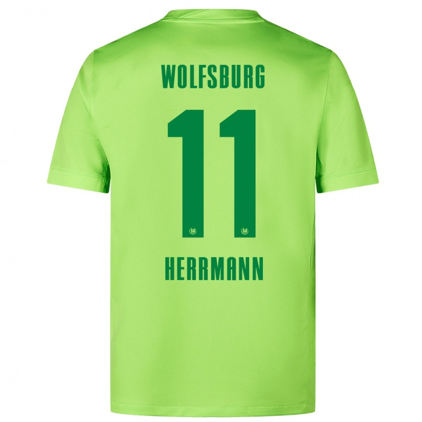 Danxen Kinderen Max Herrmann #11 Fluorescerend Groen Thuisshirt Thuistenue 2024/25 T-Shirt