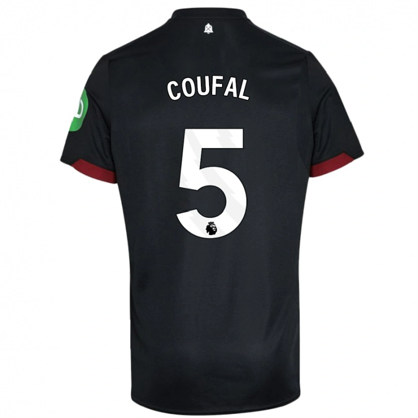 Danxen Kinderen Vladimír Coufal #5 Zwart Wit Uitshirt Uittenue 2024/25 T-Shirt