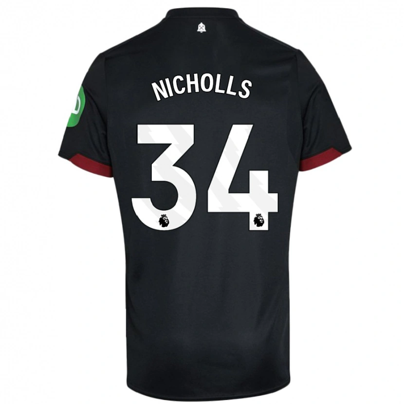 Danxen Kinderen Macey Nicholls #34 Zwart Wit Uitshirt Uittenue 2024/25 T-Shirt