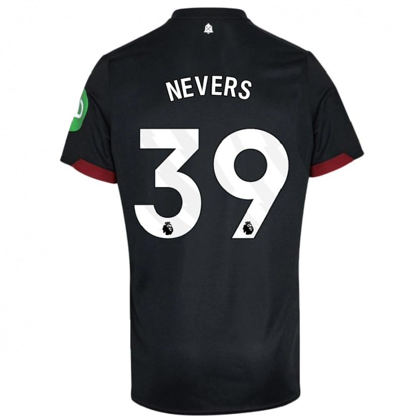 Danxen Kinderen Thierry Nevers #39 Zwart Wit Uitshirt Uittenue 2024/25 T-Shirt