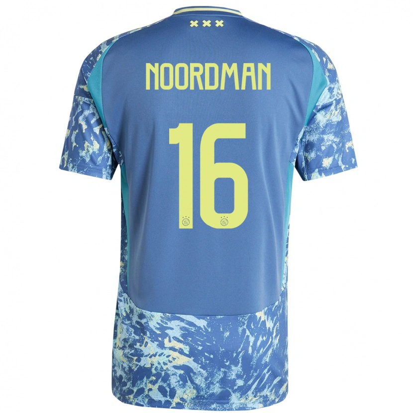 Danxen Kinderen Danique Noordman #16 Grijs Blauw Geel Uitshirt Uittenue 2024/25 T-Shirt
