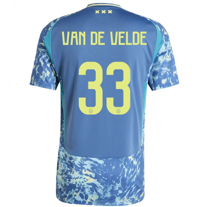 Danxen Kinderen Jonna Van De Velde #33 Grijs Blauw Geel Uitshirt Uittenue 2024/25 T-Shirt