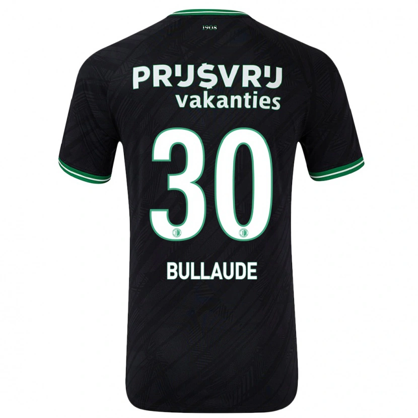 Danxen Kinderen Ezequiel Bullaude #30 Zwart Groen Uitshirt Uittenue 2024/25 T-Shirt