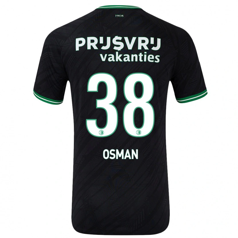 Danxen Kinderen Ibrahim Osman #38 Zwart Groen Uitshirt Uittenue 2024/25 T-Shirt