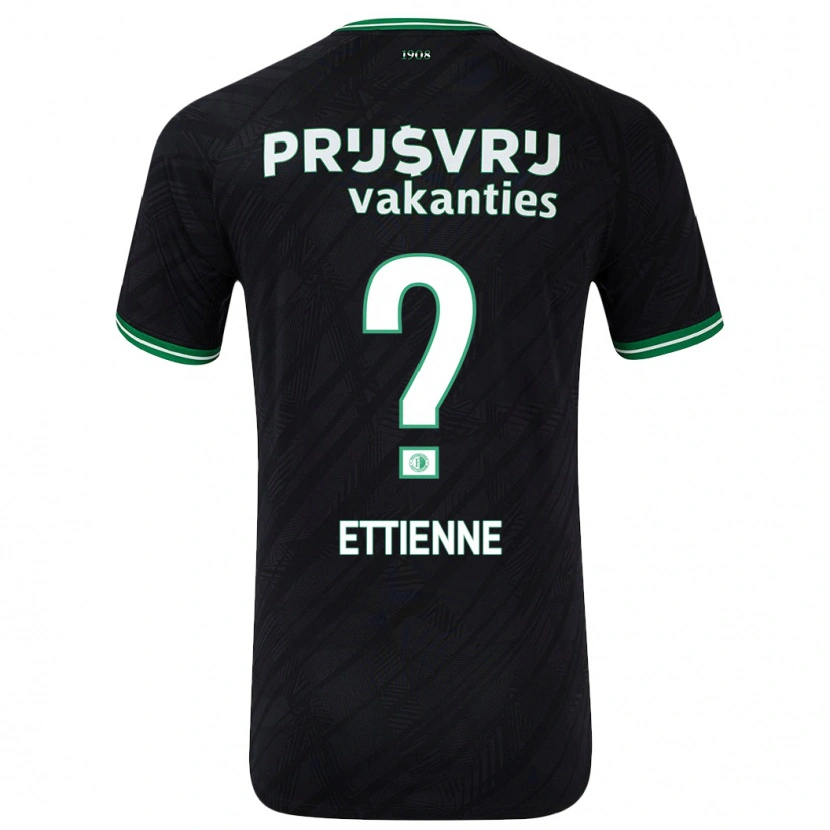 Danxen Kinderen Jayden Ettienne #0 Zwart Groen Uitshirt Uittenue 2024/25 T-Shirt