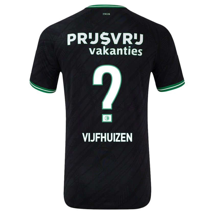 Danxen Kinderen Beer Vijfhuizen #0 Zwart Groen Uitshirt Uittenue 2024/25 T-Shirt
