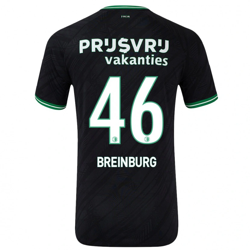 Danxen Kinderen Rainey Breinburg #46 Zwart Groen Uitshirt Uittenue 2024/25 T-Shirt