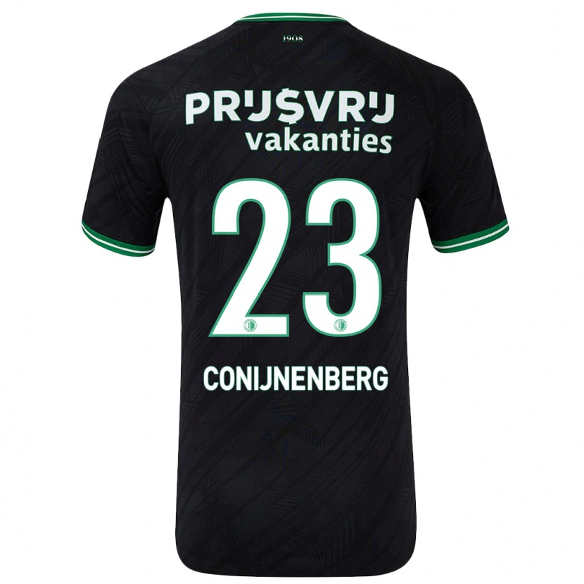 Danxen Kinderen Jada Conijnenberg #23 Zwart Groen Uitshirt Uittenue 2024/25 T-Shirt