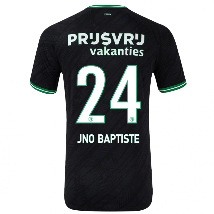 Danxen Kinderen Bridget Jno Baptiste #24 Zwart Groen Uitshirt Uittenue 2024/25 T-Shirt