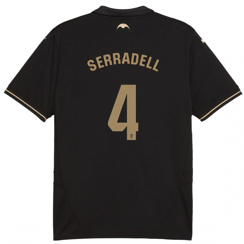 Danxen Kinderen Álex Serradell #4 Zwart Uitshirt Uittenue 2024/25 T-Shirt