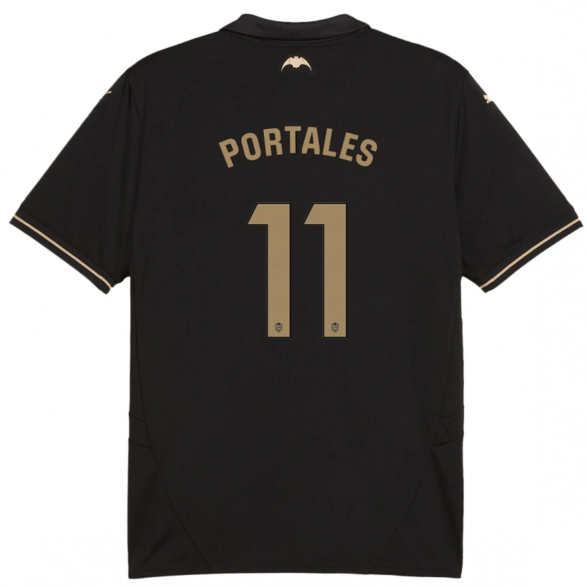Danxen Kinderen Macarena Portales #11 Zwart Uitshirt Uittenue 2024/25 T-Shirt