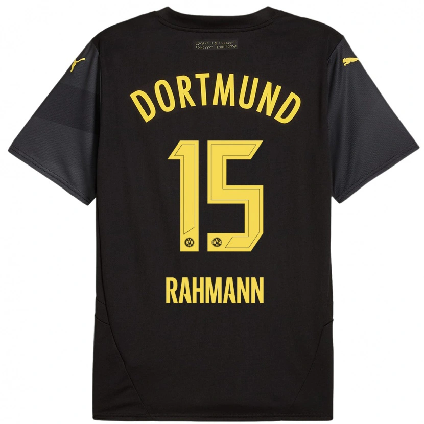 Danxen Kinderen Luke Rahmann #15 Zwart Geel Uitshirt Uittenue 2024/25 T-Shirt